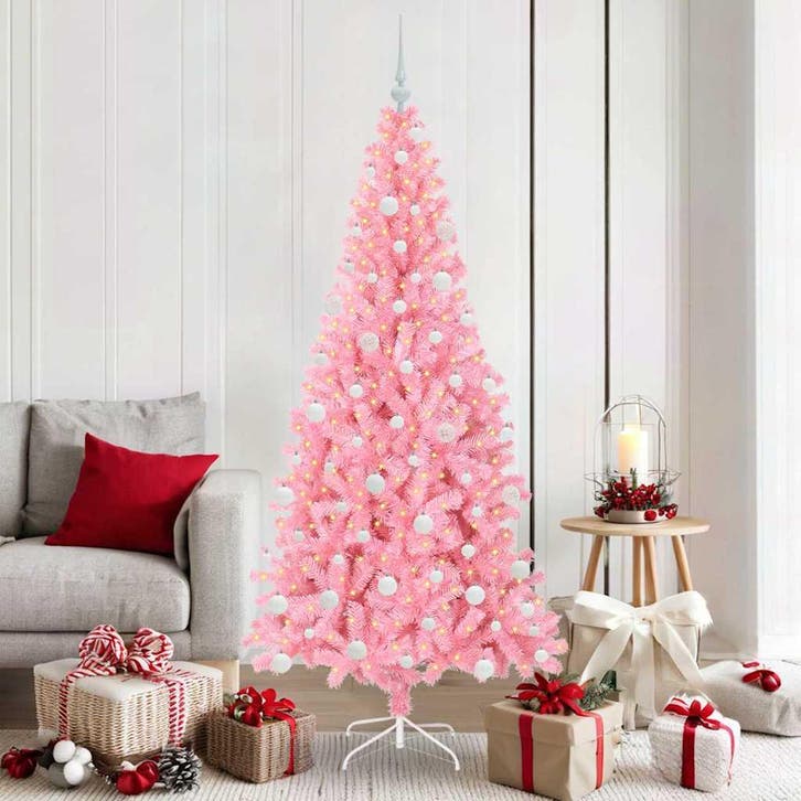 vidaXL Kerstboom Roze 180 cm PVC, Diversen, Kerst, Nieuw, Verzenden