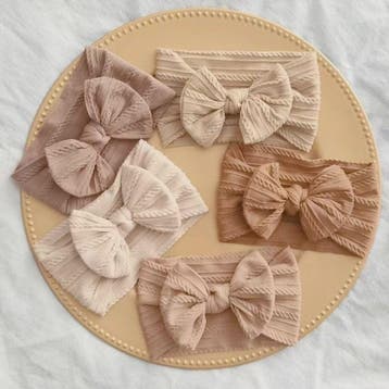 Set van 3 Zachte Baby Hoofdbanden met Strik - Elastisch en C, Verzenden, Nieuw