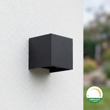 LED Cube Wandlamp 6W | Dim to Warm | IP65 | Zwart, Ophalen of Verzenden, Nieuw, Metaal