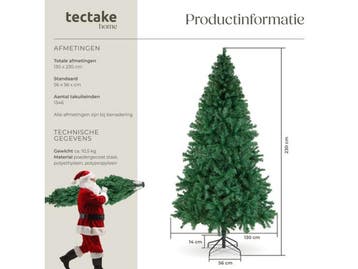 tectake® Kunstkerstboom Dasher - Kunstkerstboom 230 cm -, Diversen, Kerst, Verzenden, Nieuw