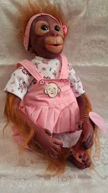 reborn - Pop Boneca reborn Colecionáveis de macaquinho 50, Antiek en Kunst