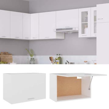 vidaXL Bovenkast Lyon 60x31x40 cm bewerkt hout wit, Verzenden, Nieuw, Wit
