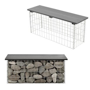 HKC tuinbank steenkorf 100x30x45 cm grijs, Tuin en Terras, Tuinsets en Loungesets, Verzenden, Nieuw