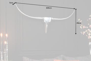 Modern design wanddecoratie BULL L 100cm zilver aluminium, Ophalen of Verzenden, Nieuw