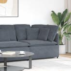 vidaXL Modulaire hoekbank met kussens 100 cm donkergrijs, Huis en Inrichting, Banken | Bankstellen, Verzenden, Nieuw, Stof