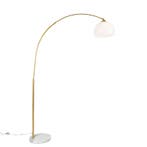 Moderne booglamp messing met witte kap - Arc Basic, Verzenden, Nieuw, Modern