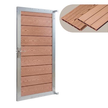 Tuindeur Segovia tuinpoort met privacyscherm 180x90 cm bruin, Verzenden, Nieuw