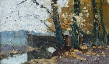 Andries Verleur (1876-1953) - Bruggetje over de Renkumse