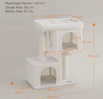 Kattenboom XL – Krabpaal 101 cm met 2 Huisjes en Ligplatform, Verzenden, Nieuw