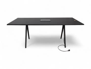 Arper Meety tafel, 200x99 cm, Fenix blad, zwart-zwart, Vergader- of Presentatieruimte, Ophalen of Verzenden, Gebruikt, Tafel