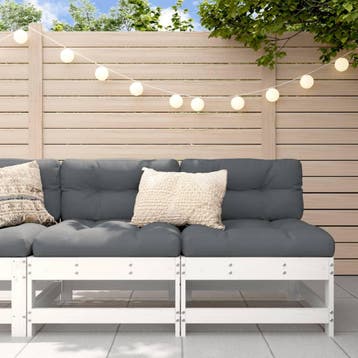 vidaXL Tuinmiddenbanken 2 st massief grenenhout wit, Verzenden, Nieuw
