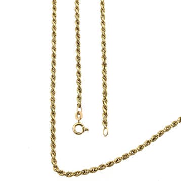 Gouden gedraaide schakelketting/sautoir | 90 cm, Ophalen of Verzenden, Gebruikt, Goud, Goud