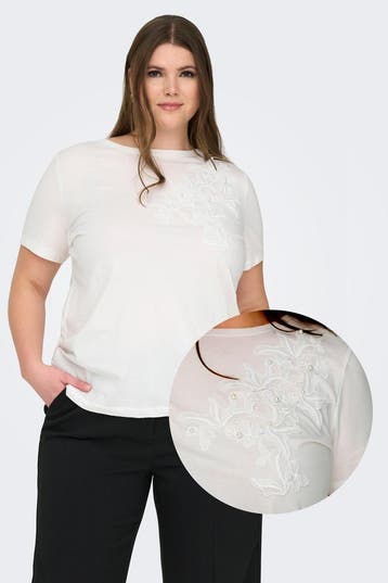 ONLY eco T-shirt Broderie en Parels Maat:, Verzenden, Nieuw, Overige kleuren
