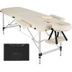 Massagetafel 2 zones met matras en aluminium frame - beige, Sport en Fitness, Massageproducten, Verzenden, Nieuw