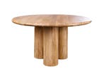 Eettafel ART DECO Ø 140cm rond, massief natuurlijk mangohout, Ophalen of Verzenden, Nieuw