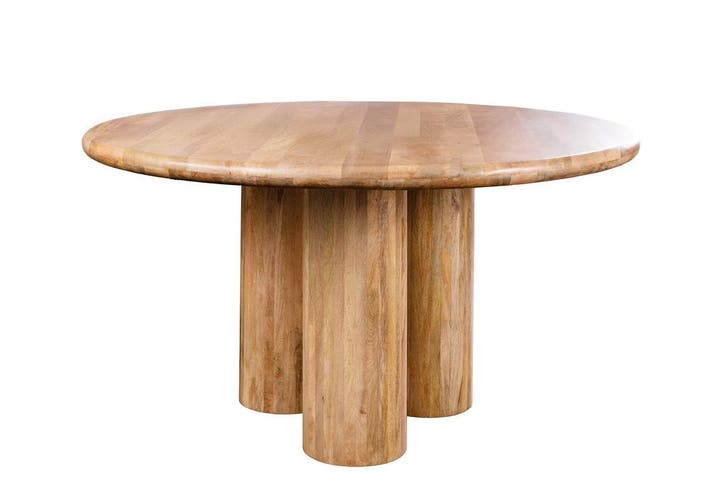 Eettafel ART DECO Ø 140cm rond, massief natuurlijk mangohout, Huis en Inrichting, Tafels | Eettafels, Ophalen of Verzenden