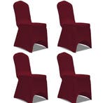 vidaXL Stoelhoes stretch 4 stuks bordeaux, Verzenden, Nieuw