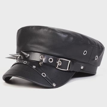Stoere Unisex Leren Pet met Ringen en Gesp - Sailor, Captain, Verzenden