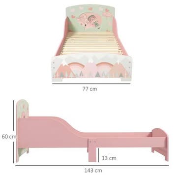 Houten Kinderbed 143x77x60 cm – Roze, Voor Kinderen 3-6 Jaar, Kinderen en Baby's, Kinderkamer | Bedden, Verzenden, Nieuw