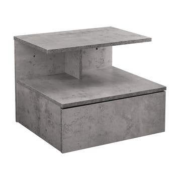 Zwevend nachtkastje Amberg 40x35x31 cm betonkleurig [en.casa, Verzenden, Nieuw