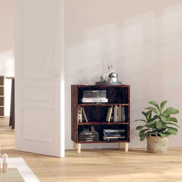 vidaXL Dressoir 57x35x70 cm bewerkt hout gerookt, Huis en Inrichting, Kasten | Dressoirs, Verzenden, Nieuw, 50 tot 100 cm, 25 tot 50 cm