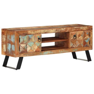 vidaXL Tv-meubel 112x30x45 cm massief gerecycled hout, 100 tot 150 cm, Verzenden, Nieuw, Minder dan 100 cm