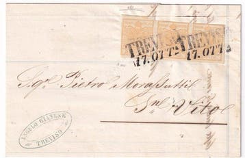 Italiaanse oude staten - Lombardije Venetië - 1855 van, Gestempeld