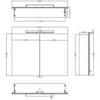 Xellanz Bright Spiegelkast Met LED - 80x60x14cm, Huis en Inrichting, Ophalen of Verzenden, Nieuw