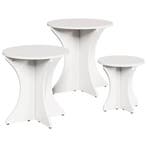 vidaXL Salontafel 3 pcs Wit, Huis en Inrichting, Tafels | Salontafels, Minder dan 50 cm, Verzenden, Rond, Nieuw