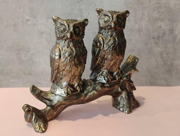 Peper- en zoutstel - Metaal - Owl Salt & Pepper shakers, Antiek en Kunst