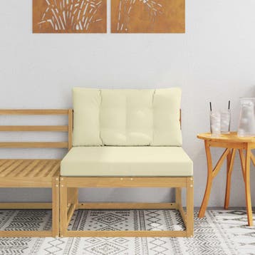 vidaXL Buiten Midden Sofa Polyester Wit, Verzenden, Nieuw