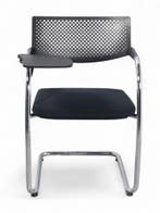 Vitra Visavis vergaderstoel, met schrijftablet, zwart-chrome, Huis en Inrichting, Stoelen, Ophalen of Verzenden, Gebruikt, Zwart