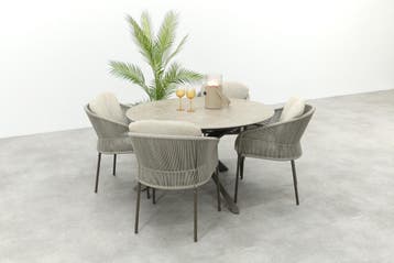 Taste Florence/Prado 4-persoons ronde dining tuinset Ø130, Verzenden, Nieuw, Rvs, Tuinset