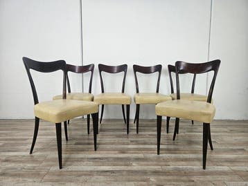 Carlo Rava - Eetkamerstoel (6) - Zes Art Deco-stoelen
