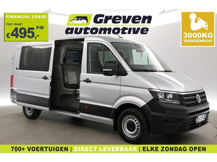 Volkswagen Crafter 2.0 TDI L3H2 | Dubbele Cabine | Airco |, Auto's, Bestelauto's, Handgeschakeld, Diesel, Zilver of Grijs, Volkswagen