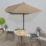 vidaXL Balkonparasol half met aluminium paal 270x144 cm, Tuin en Terras, Verzenden, Nieuw, 2 tot 3 meter