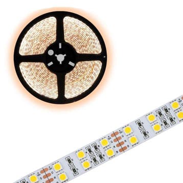 5 meter warm wit led strip - Dubbele rij - 120Leds/m - 12V, Auto-onderdelen, Ophalen of Verzenden, Nieuw