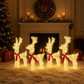 vidaXL Kerst Rendier 4 st 160 LEDs Warmwit 33 x 12 x 55 cm, Diversen, Verzenden, Nieuw