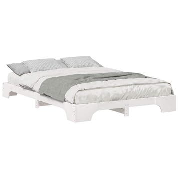vidaXL Bedframe Wit 140 x 220 cm Massief grenenhout, Huis en Inrichting, Slaapkamer | Bedden, Verzenden, Nieuw, Wit, Hout