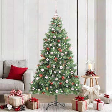 vidaXL Kunstkerstboom 300 LEDs Warmwit PVC en Metaal Groen, Verzenden, Nieuw