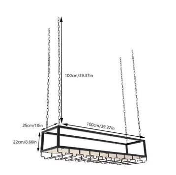 Vintage Hangend Wijnrek met Glashouder – Industrieel 120 cm, Verzenden, Nieuw