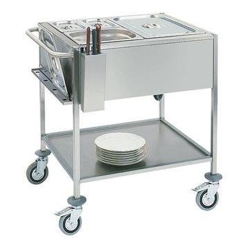 Bain marie wagen GN2/1x1-200mm | 1,5kW | 840x670x860(h)mm, Verzenden, Nieuw in verpakking