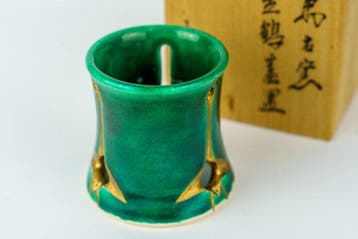 Tachizuru futaoki (staande reiger-dekselrust) - gesigneerde
