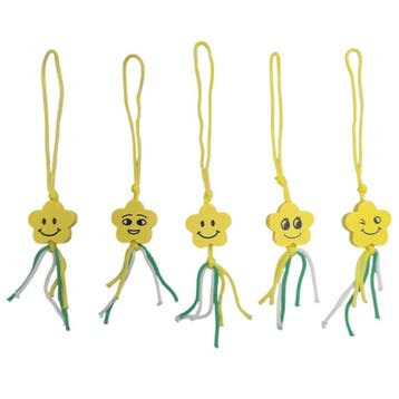 Bloem Gelukshangers Met Smiley - Gelukspoppetjes - Geel - 50, Verzenden, Nieuw