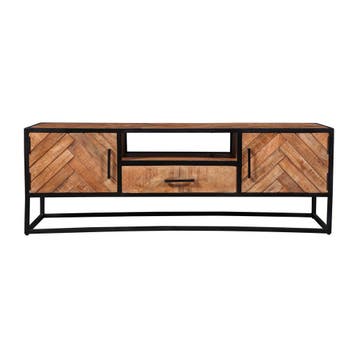 Tv-meubel Mangohout Kjeld 145 cm, Verzenden, Nieuw, Overige houtsoorten, Industriële meubels