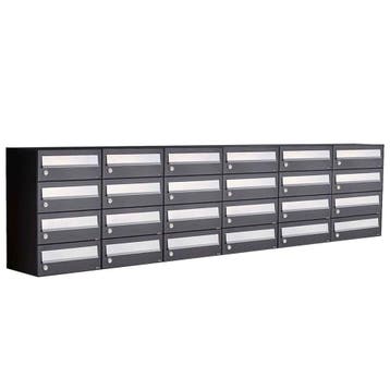 Brievenbusunit Hive set wand 6-breed, 4-hoog - zwart, Verzenden, Nieuw