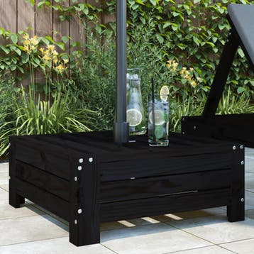 vidaXL Parasolvoetbedekking massief grenenhout zwart, Tuin en Terras, Verzenden, Nieuw, Minder dan 1 meter, Parasolvoet