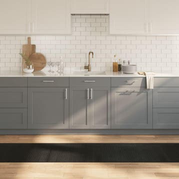 vidaXL Vloerkleed rechthoekig 60x1000 cm bamboe zwart, Verzenden, Nieuw, Zwart