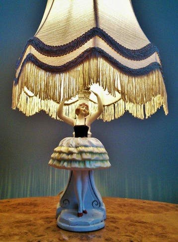 Lamp - Art Deco Ballerina - Danseres met wijde plooijurk -