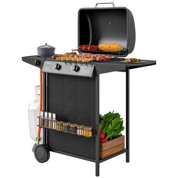 Gasgrill 7 KW Grillwagen Inkl 3 Branders Zijkoker Rol Drukre, Tuin en Terras, Planten | Bomen, Verzenden